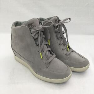 SOREL Out N About Waterproof Leather Wedge Sneakers Sz 8.5